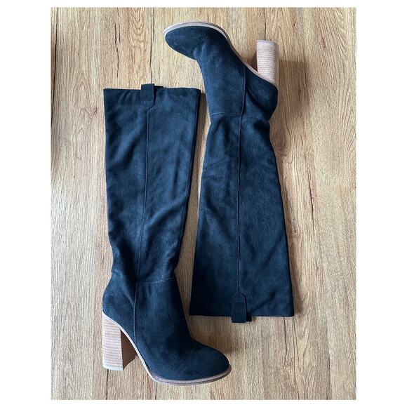 Mi.iM Knee High Block Heel Suede Boots Size 9 - Picture 1 of 6